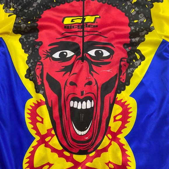 Vintage 90s GT Bicycles Cycling Jersey Scream MTB Mens XL Abstract NOBRA BMX - Picture 3 of 11